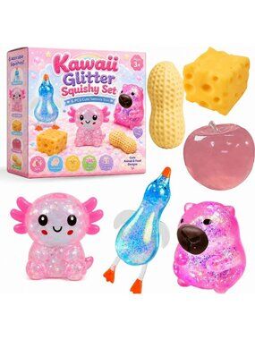 6 Pack Mini Squishy Stress Balls - Unique Slow-Rising Baby Toys with Crunchy